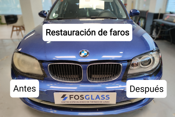 Restauración y pulido de faros BMW